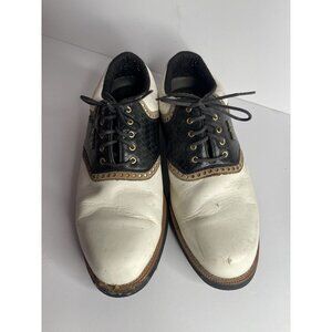 Dunlop‎ Dry Classic Mens Leather Golf Shoes Size 12 M4750C White and Brown